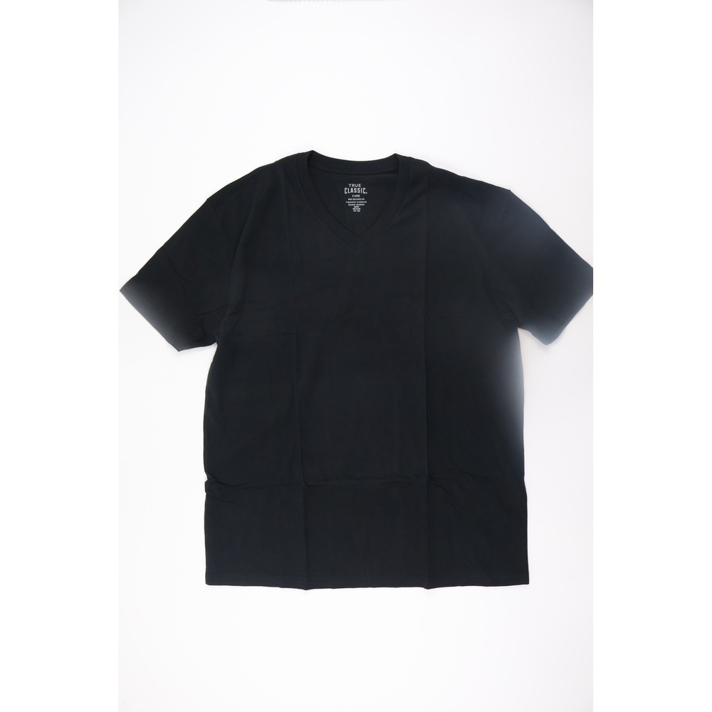 True Classic T Shirt V Neck XL Black Cotton Blend Athletic Casual